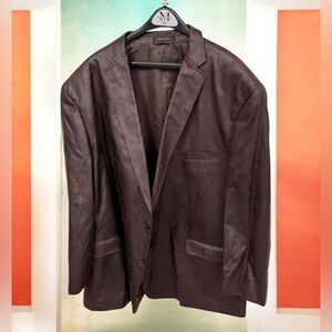 Calvin Klein Dark Brown leather Blazer 58R